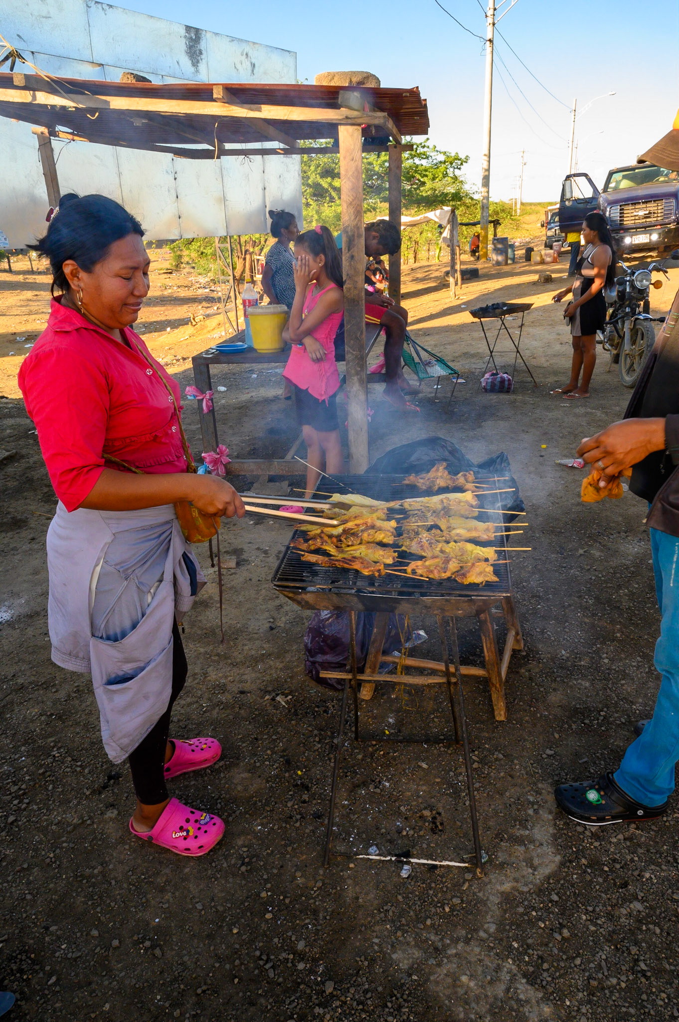 Village sur la route de la Guajira, arrêt pour se ravitialler en carburant.