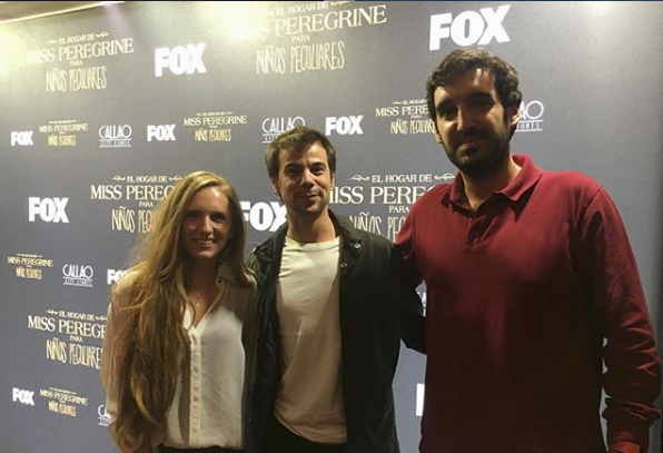 Caitlin O'Rorke with Ferran Vilajosana and Ignacio Vallejo at the Miss Peregrine's Home for Peculiar Children FOX premiere