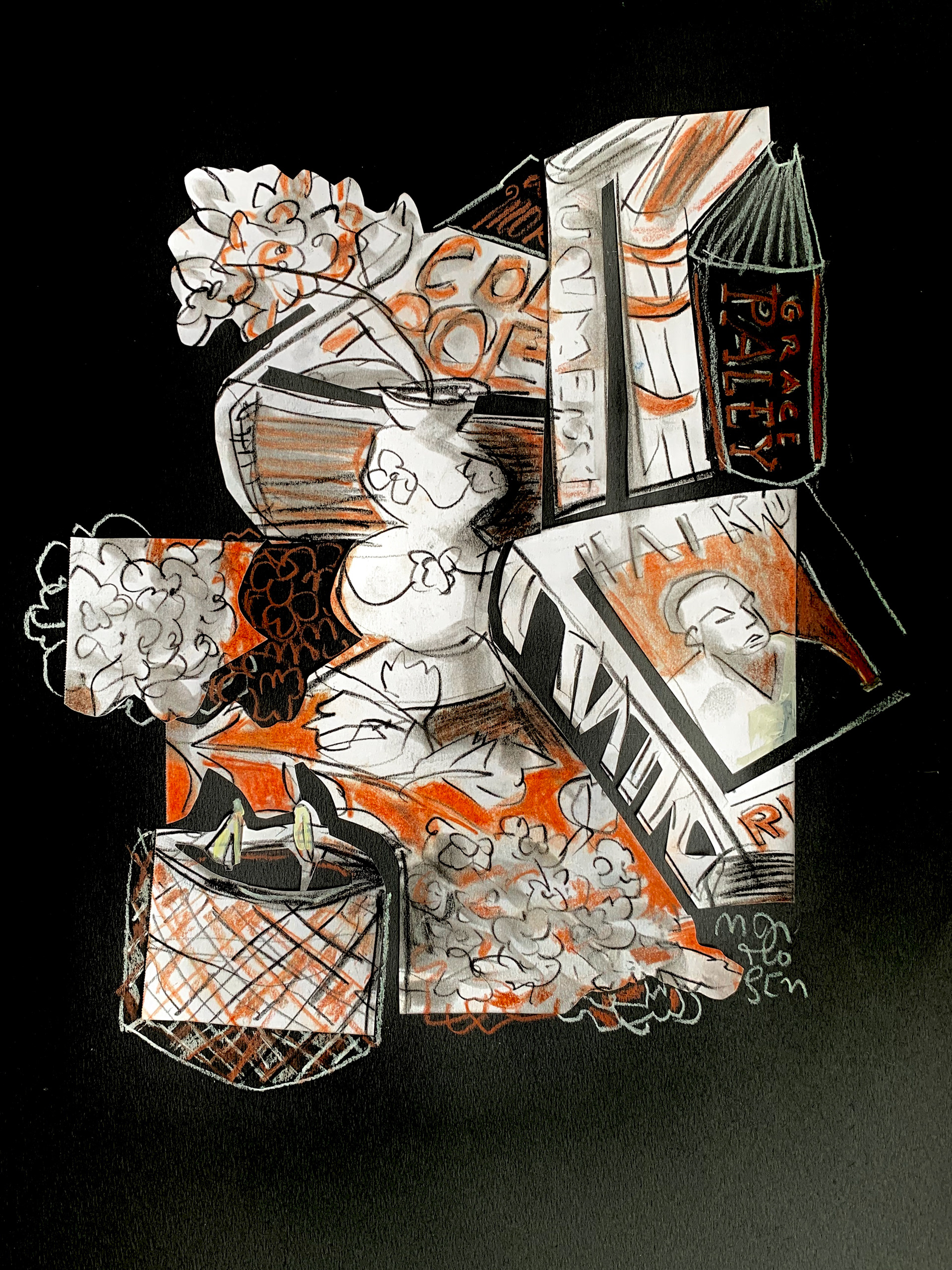 Collage 2 / Library, 1 x 17, $300
