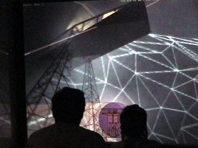 "Body w/Organs", dual-channel stereographic VR projection with audio, (DIY geowall), pop-up installation, ”, the Temple of Technology, Ingenuity Festival, Cleveland OH, 2008