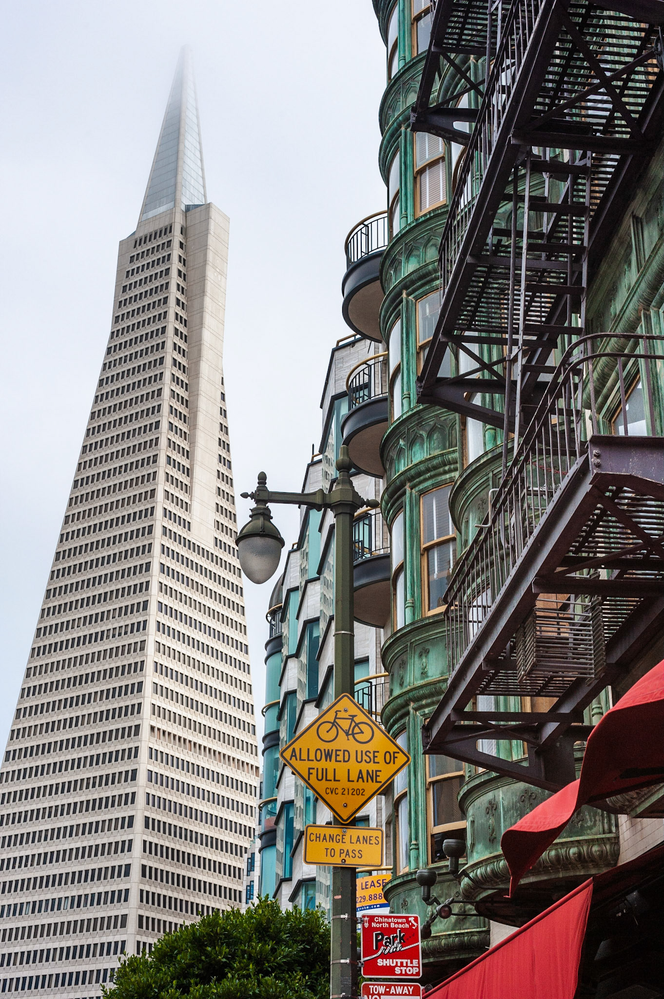 View of Transamerica Pyramid from North Beach, San Francisco, 2010