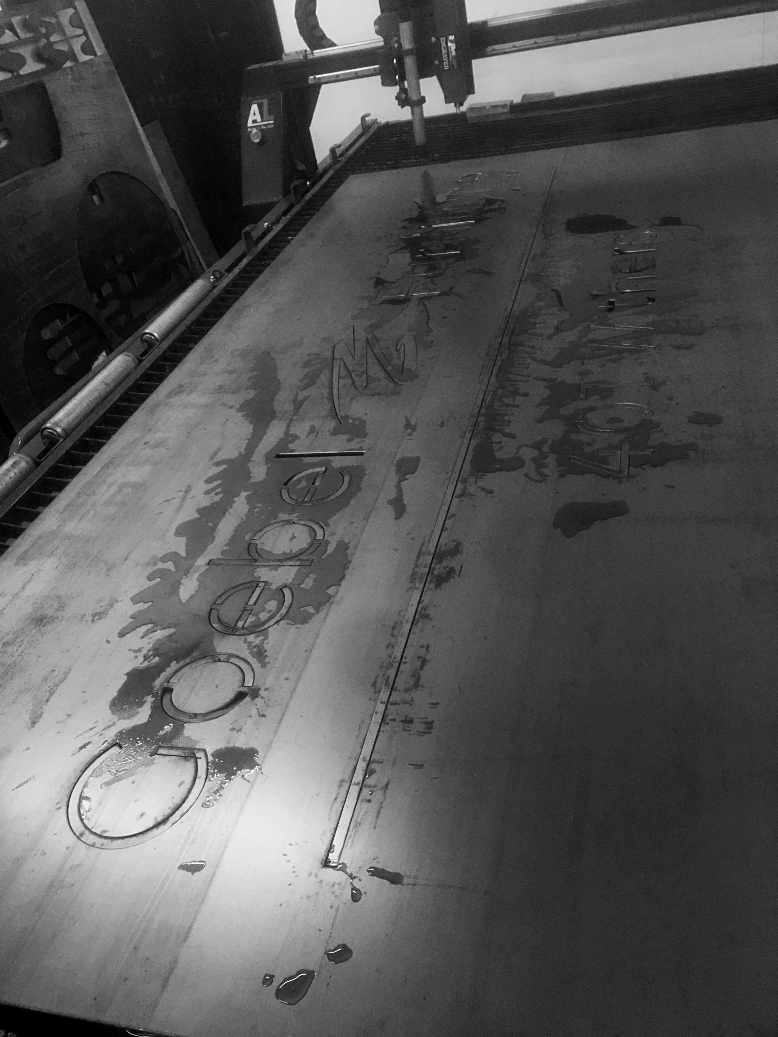 Laser-Etched Sign for the New Shop