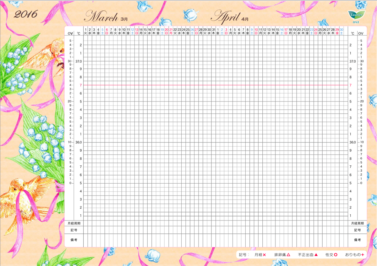 年のベスト 基礎体温表ダウンロード 無料