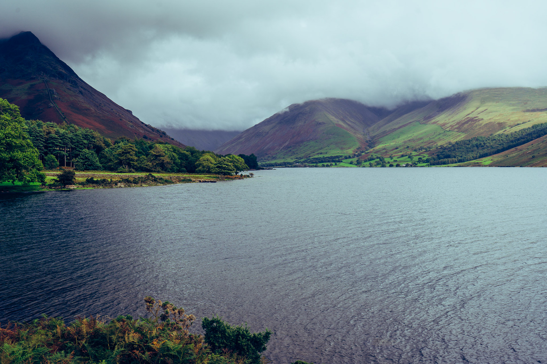 A beautiful landscape shot of Wastwater in the Lake District, England, UK