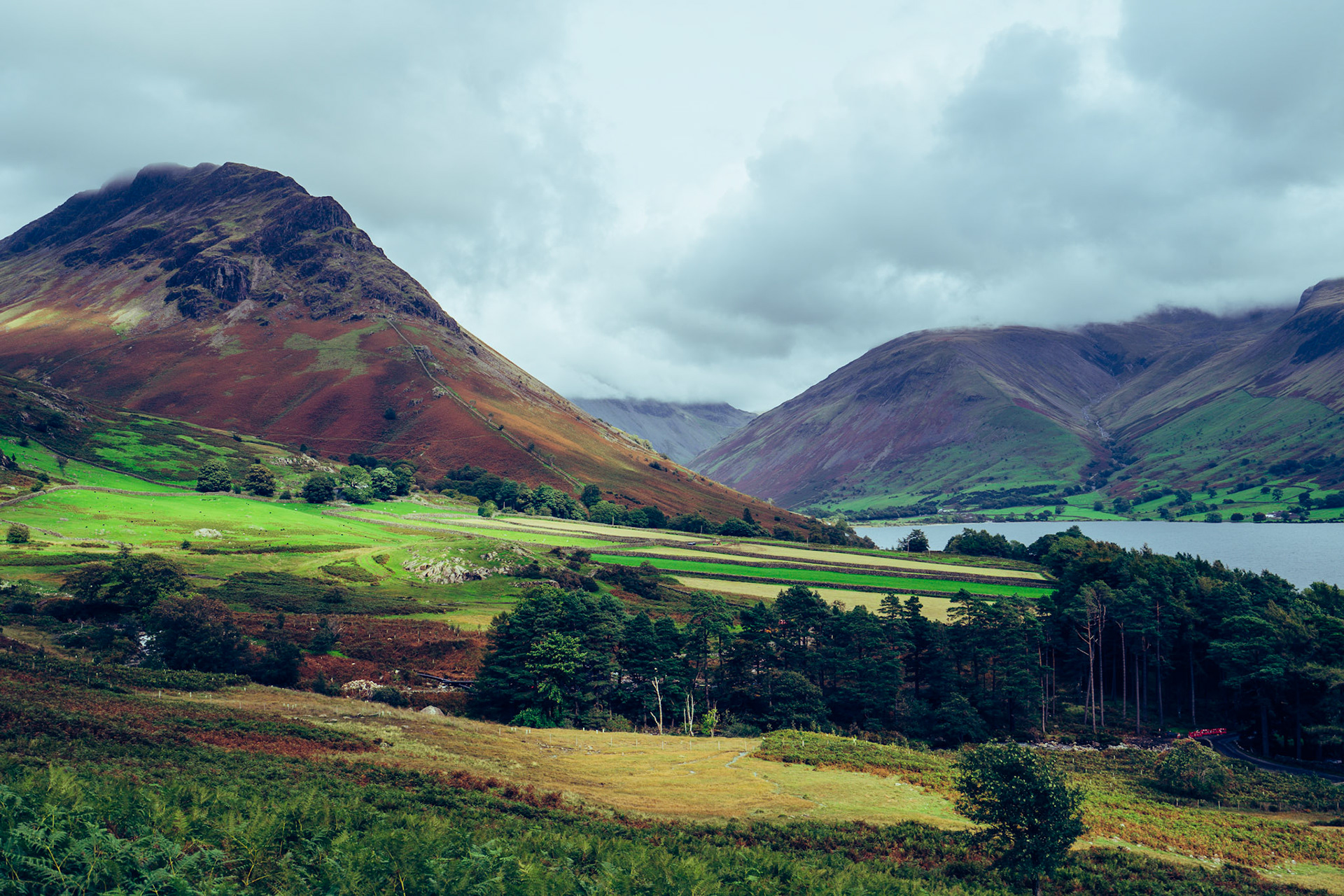 A beautiful landscape shot of Wastwater in the Lake District, England, UK