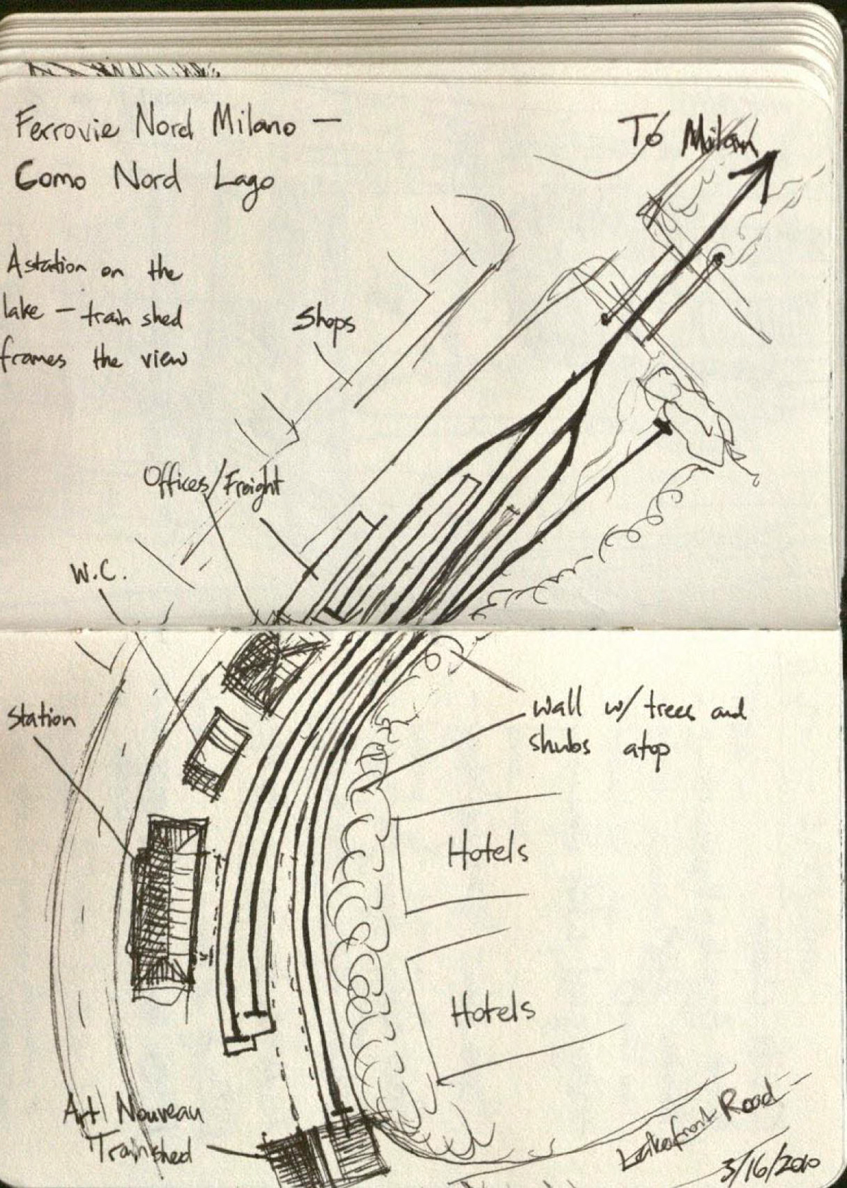 A plan of the station layout in Como.