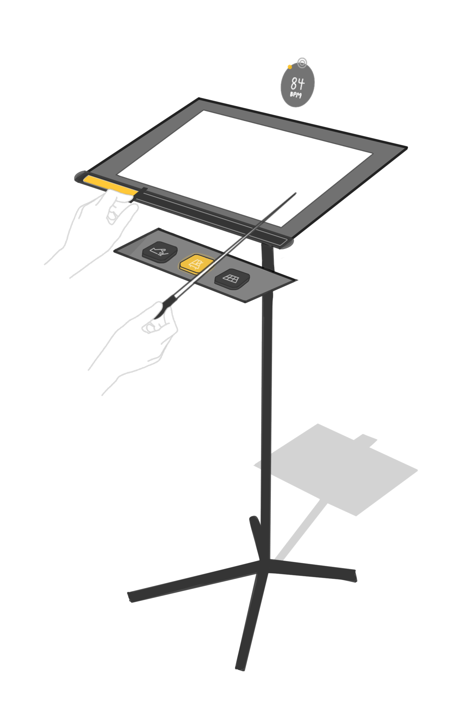 UI placement on music stand.