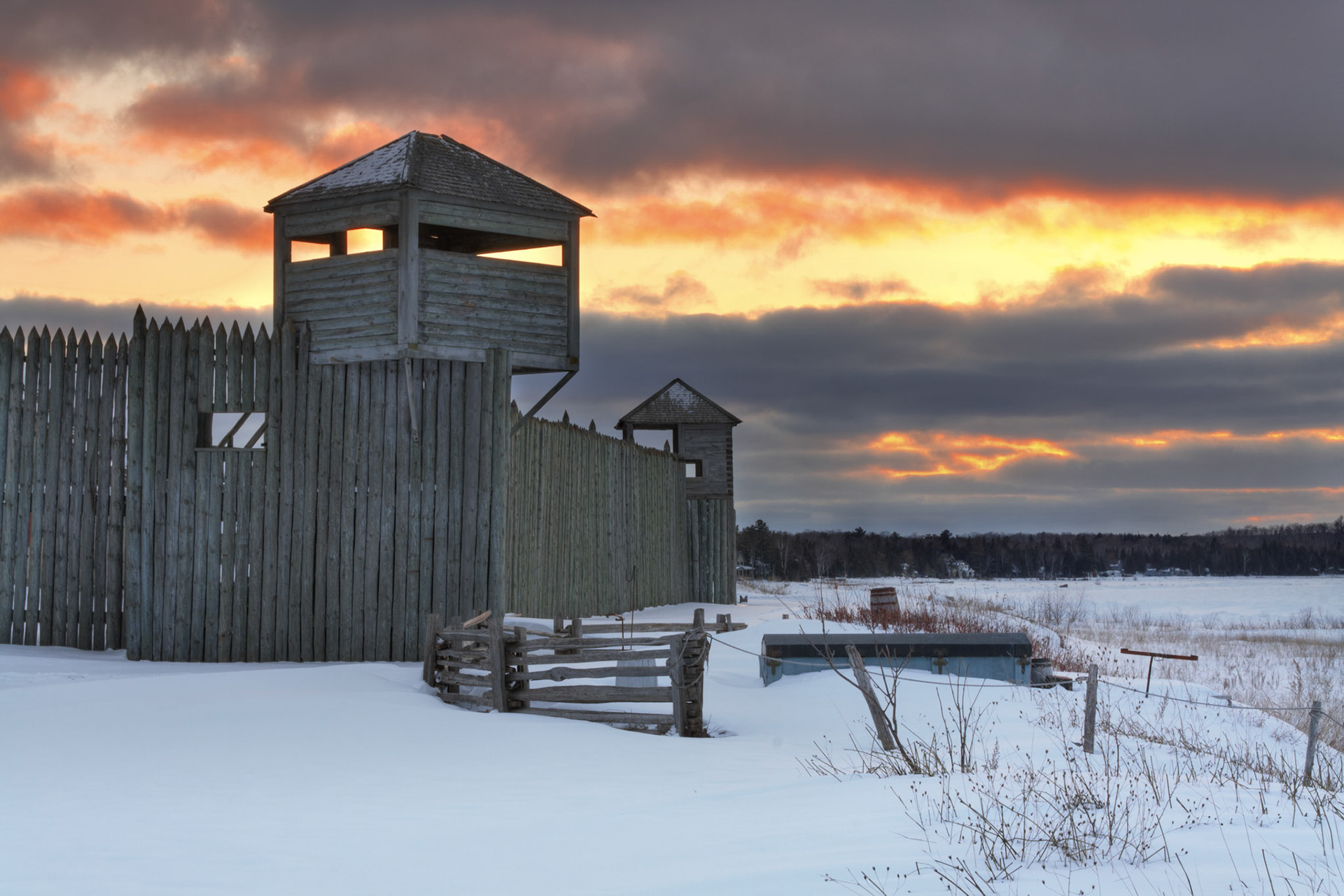 Sunset on Fort Michilimackinac, Mackinaw City, Michigan