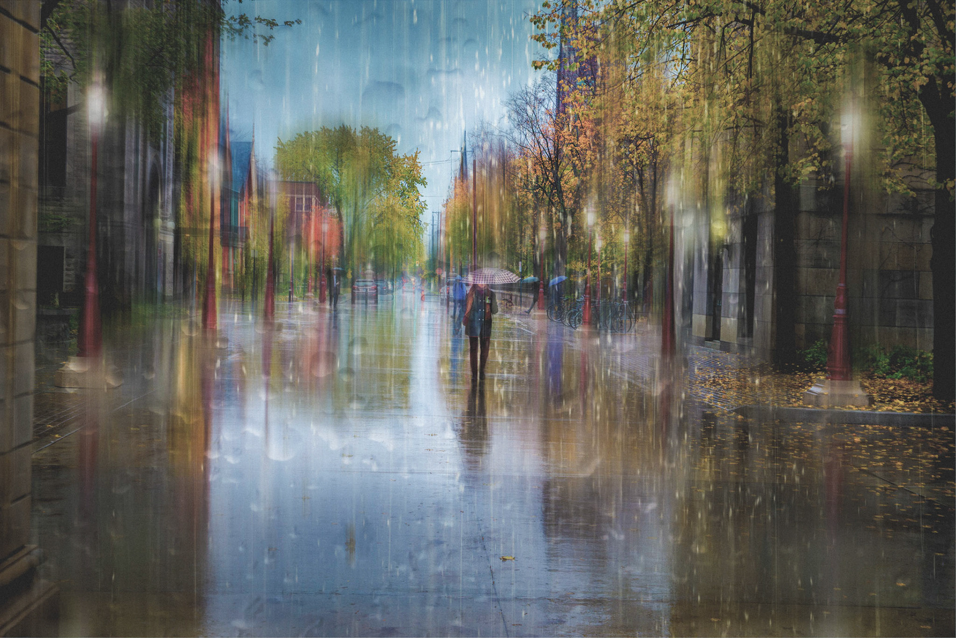 Scene from my new rain series.Downtown Ottawa on a rainy evening.