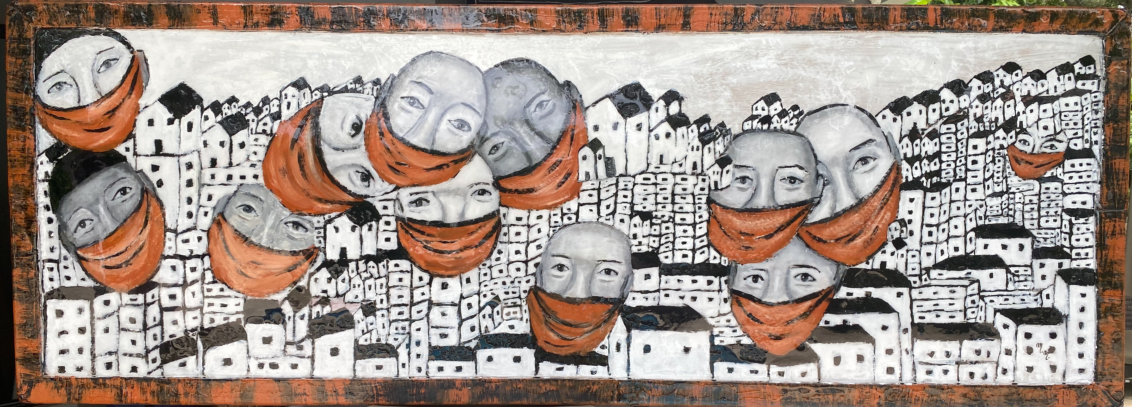 Monica Mendes | Resistencia | 24 x 67 inches | Mixed media on Cardboard | 2020
