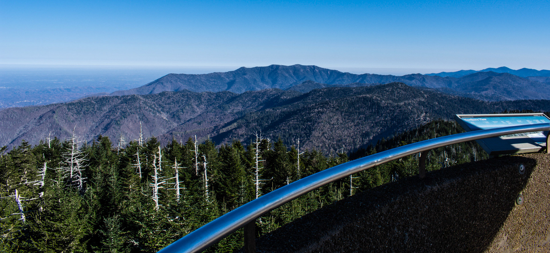 Clingmans Dome looking North West towards Gatlinburg, TN.