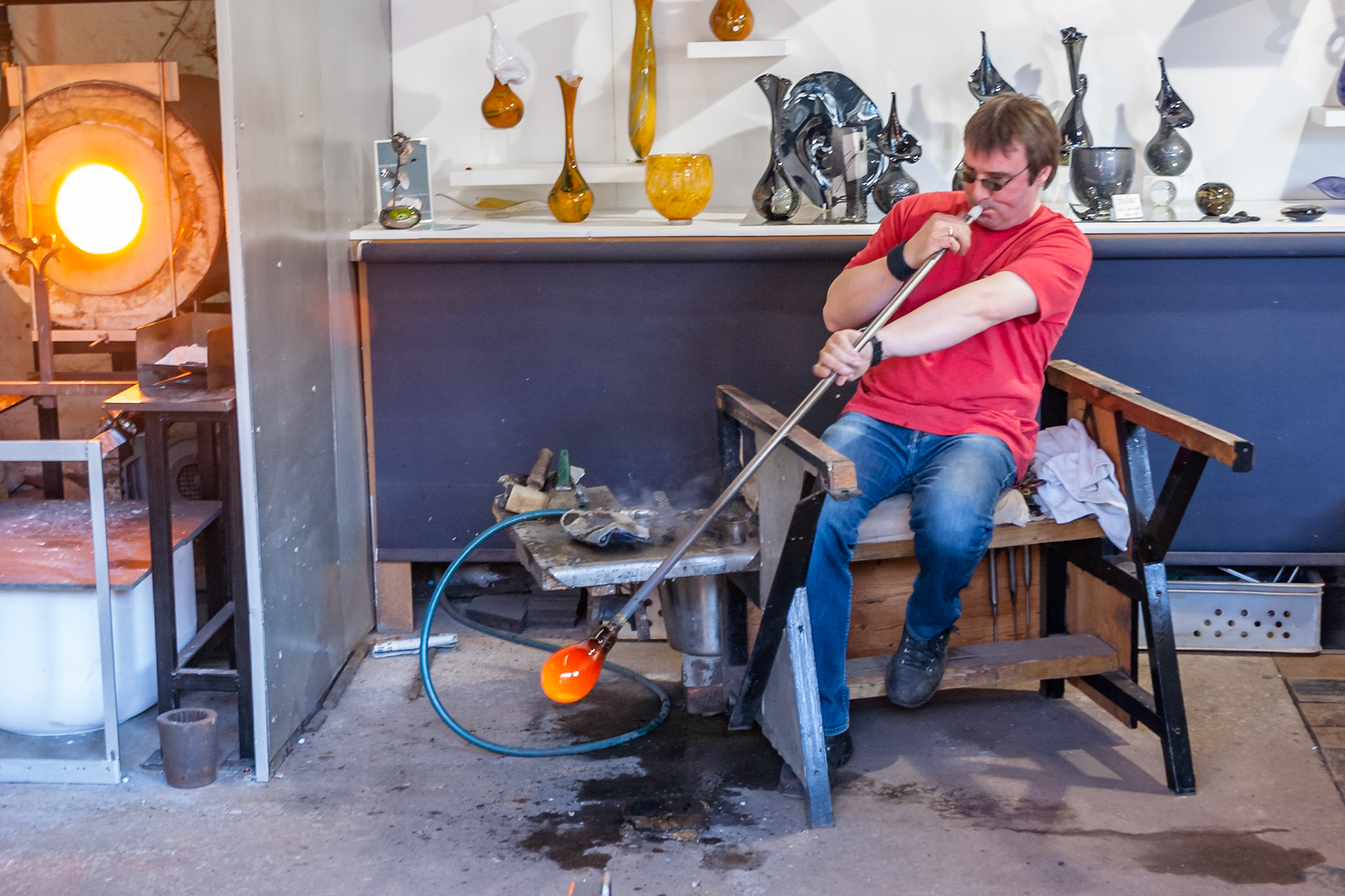 Glassblowing. Even in the 21st Century, some things are still best done using the traditional method