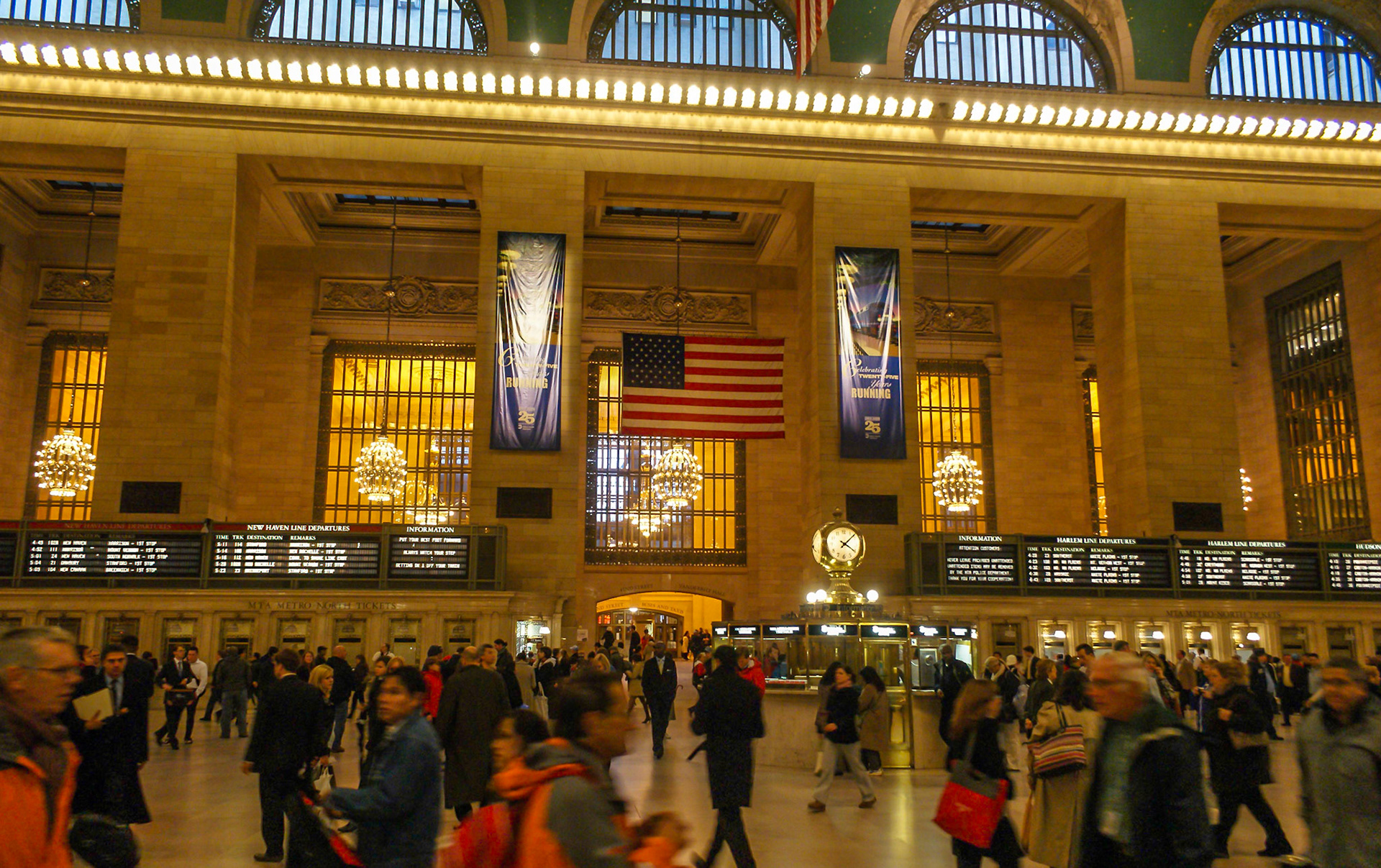 Departure boards, Grand Central Station, Manhattan
