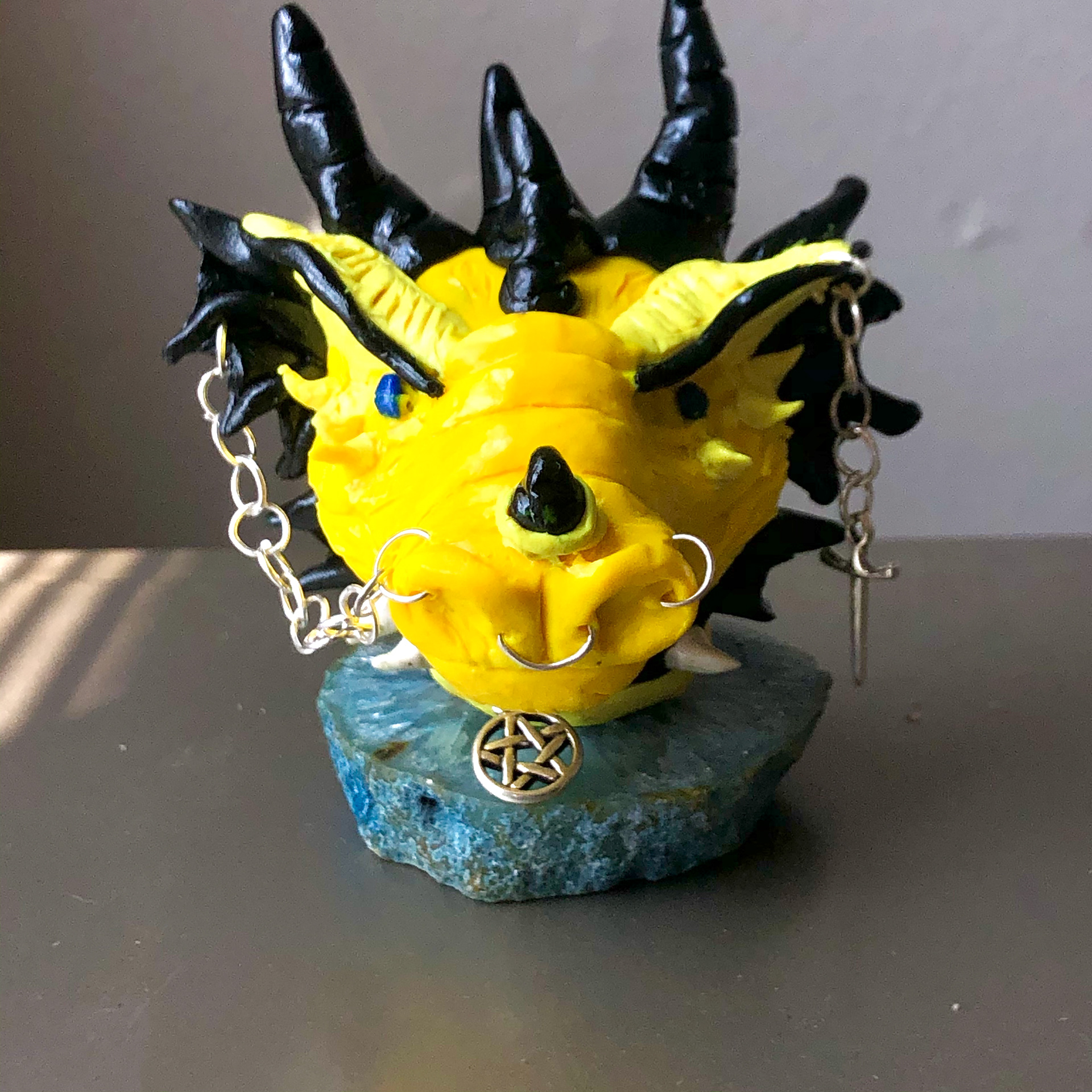 "altar animalz: yellow dragon" (commission), 2020, polymer clay