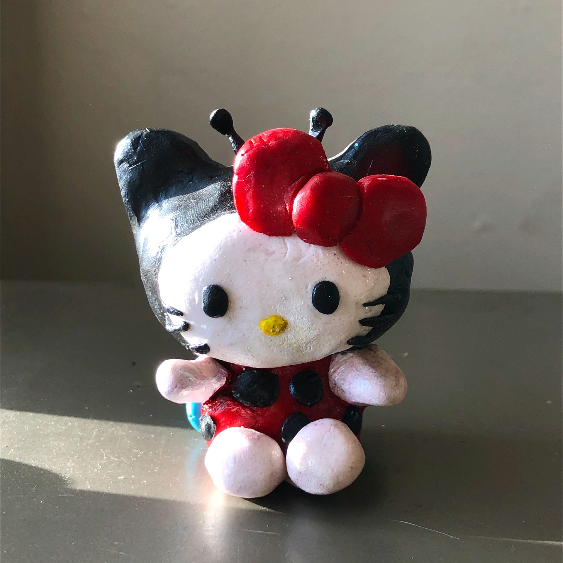 "Ladybug Hello Kitty", 2020, polymer clay