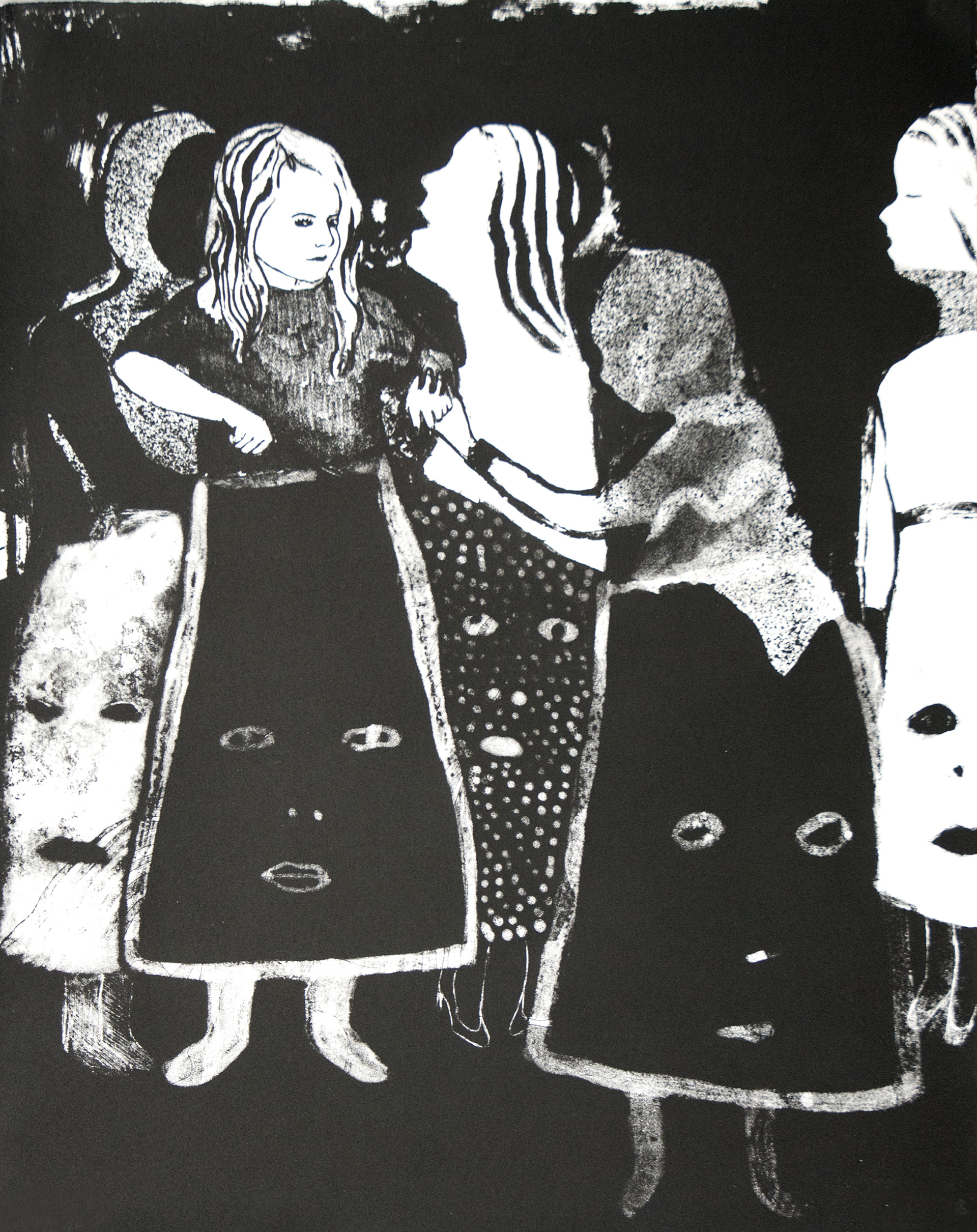 J'ai faim IV ! (2018), stone lithograph, state IV, edition of 3, 50 x 40 cm
