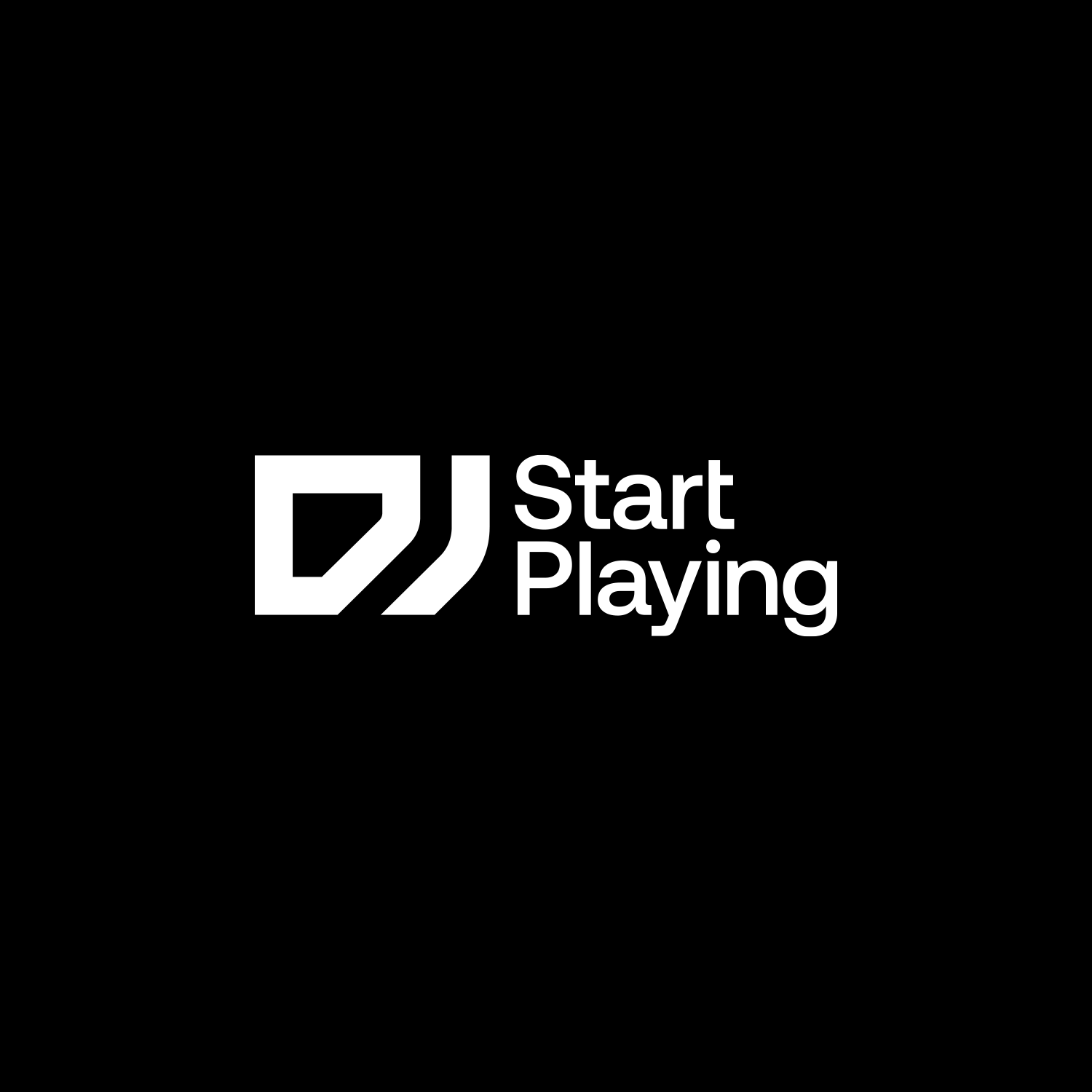 DJ Strapline - White on dark background
