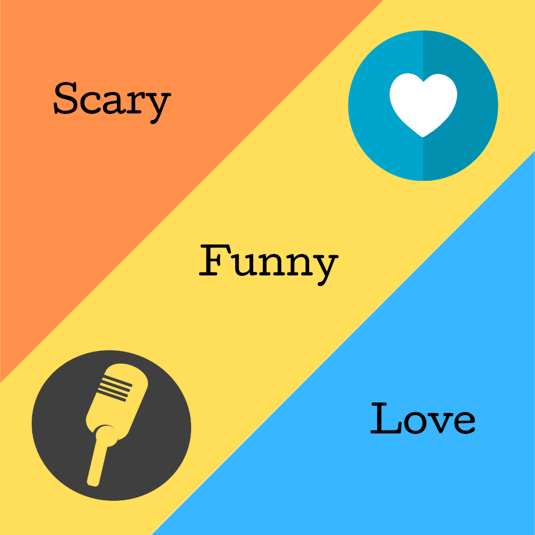 Simple graphics for podcast, Scary-Funny-Love (release delayed due to lockdown).