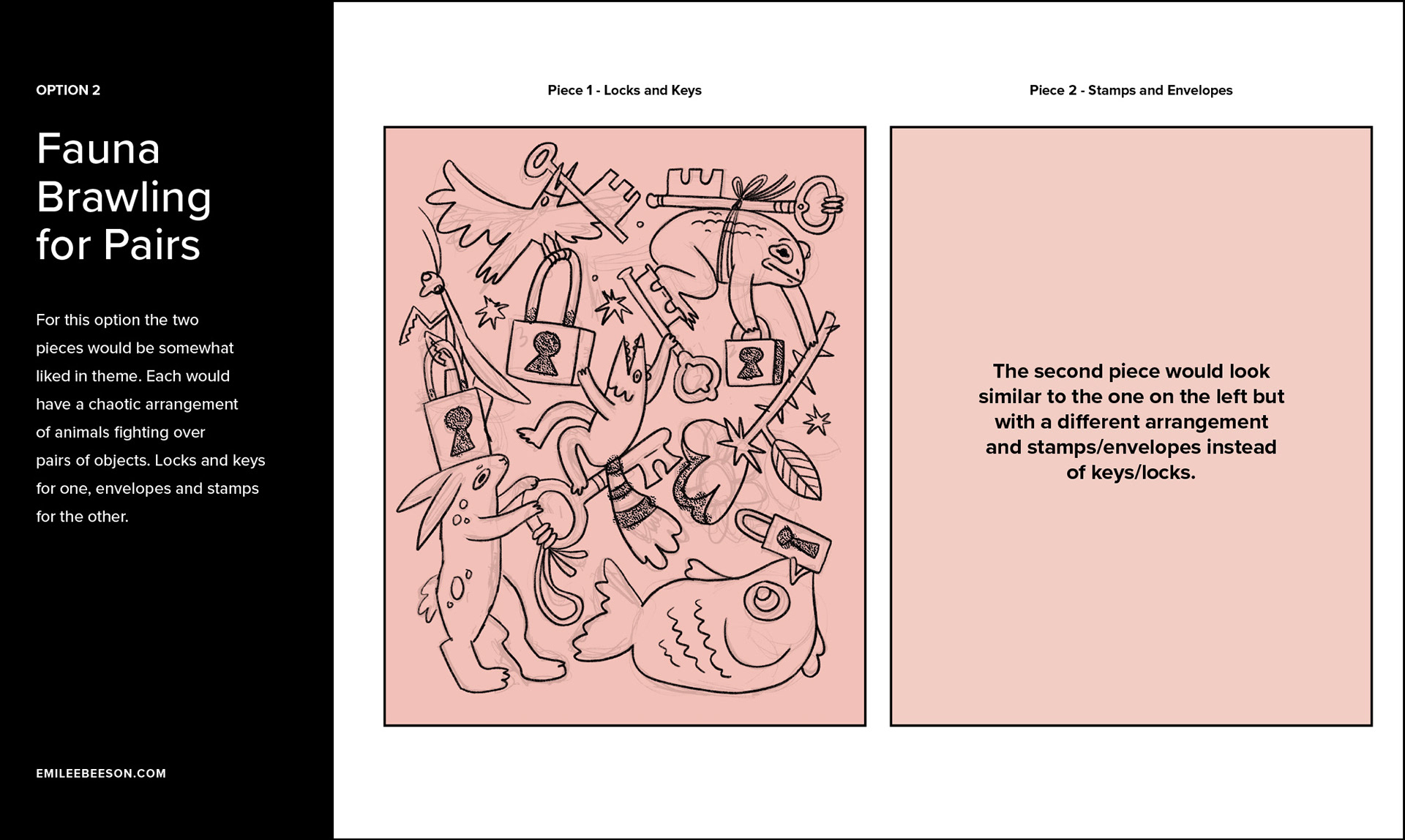 Sketches that show early concepts of illustration by Emilee Beeson for The Revival Boutique Hotel in Baltimore.