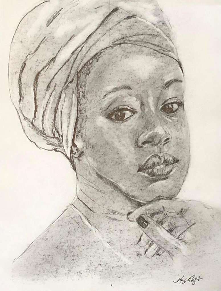 Woman in Headwrap by Kim Imbrigiotta, NFS