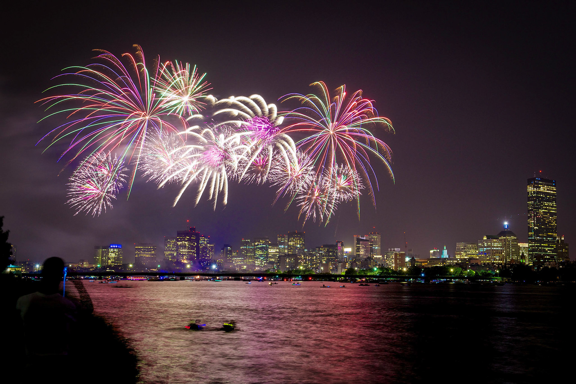 July 4th Fireworks over Boston, MA