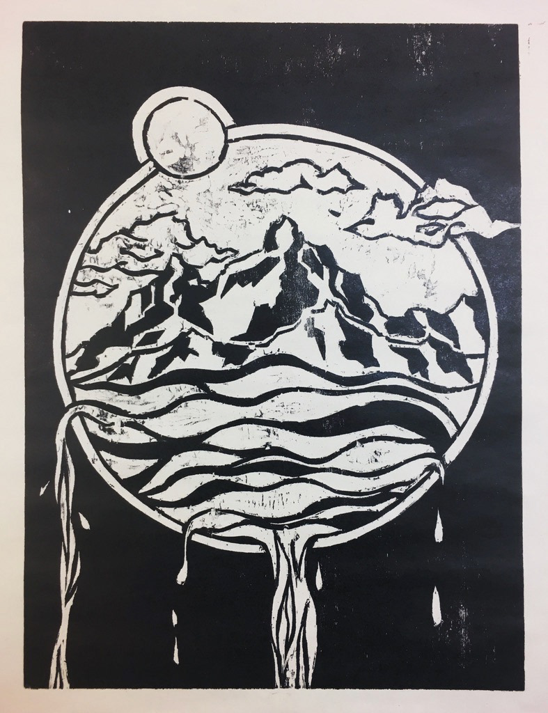 Untitled, woodblock print, 2018