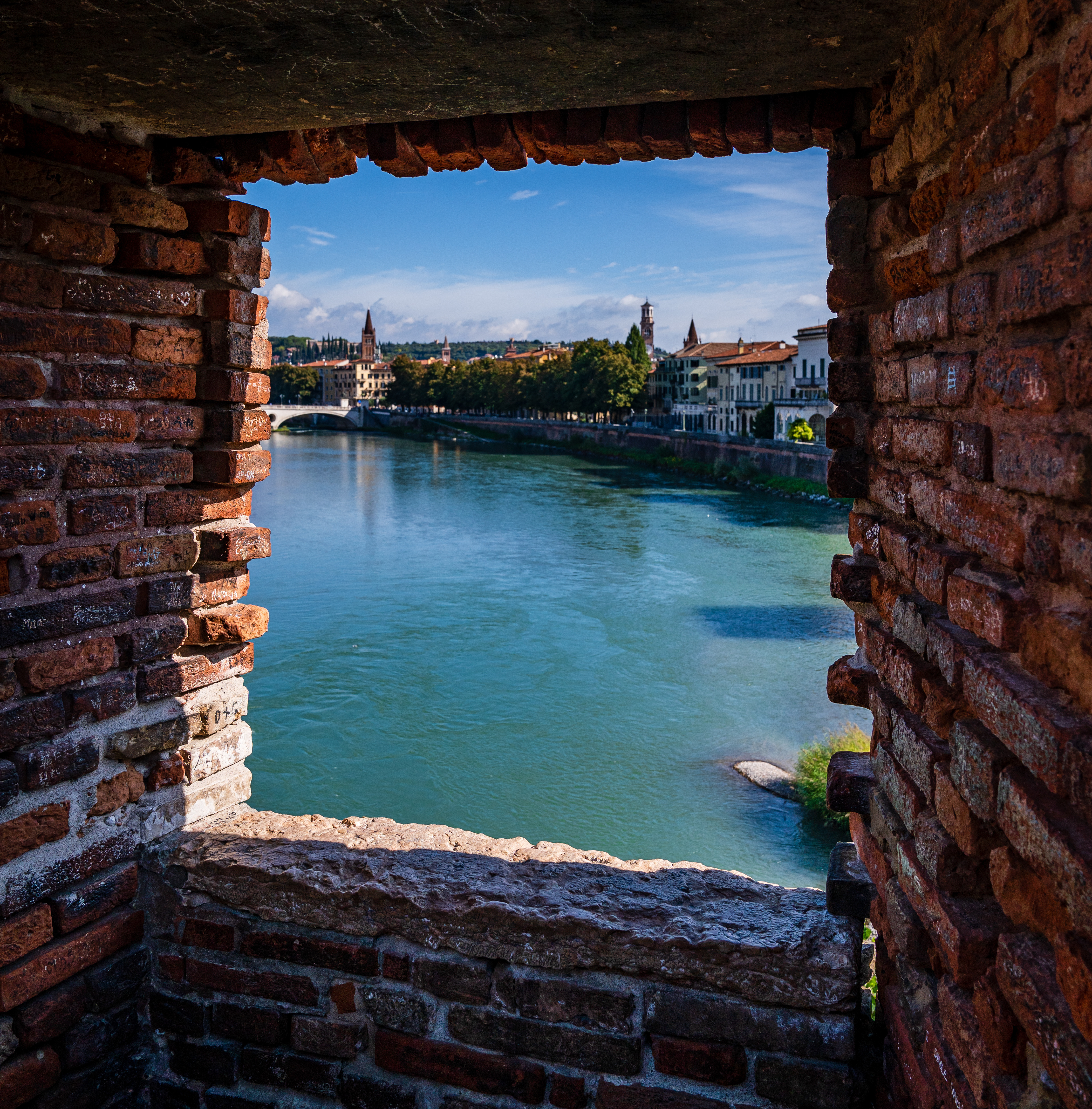 a verona city view through a wall hole_04