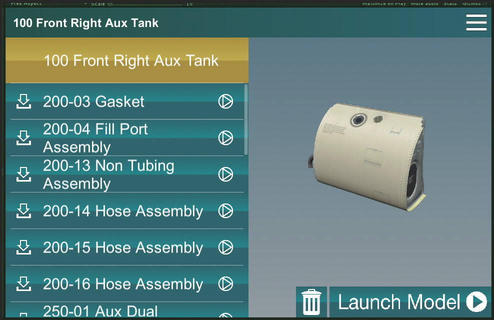 Mobile App – Item Launch Screen 