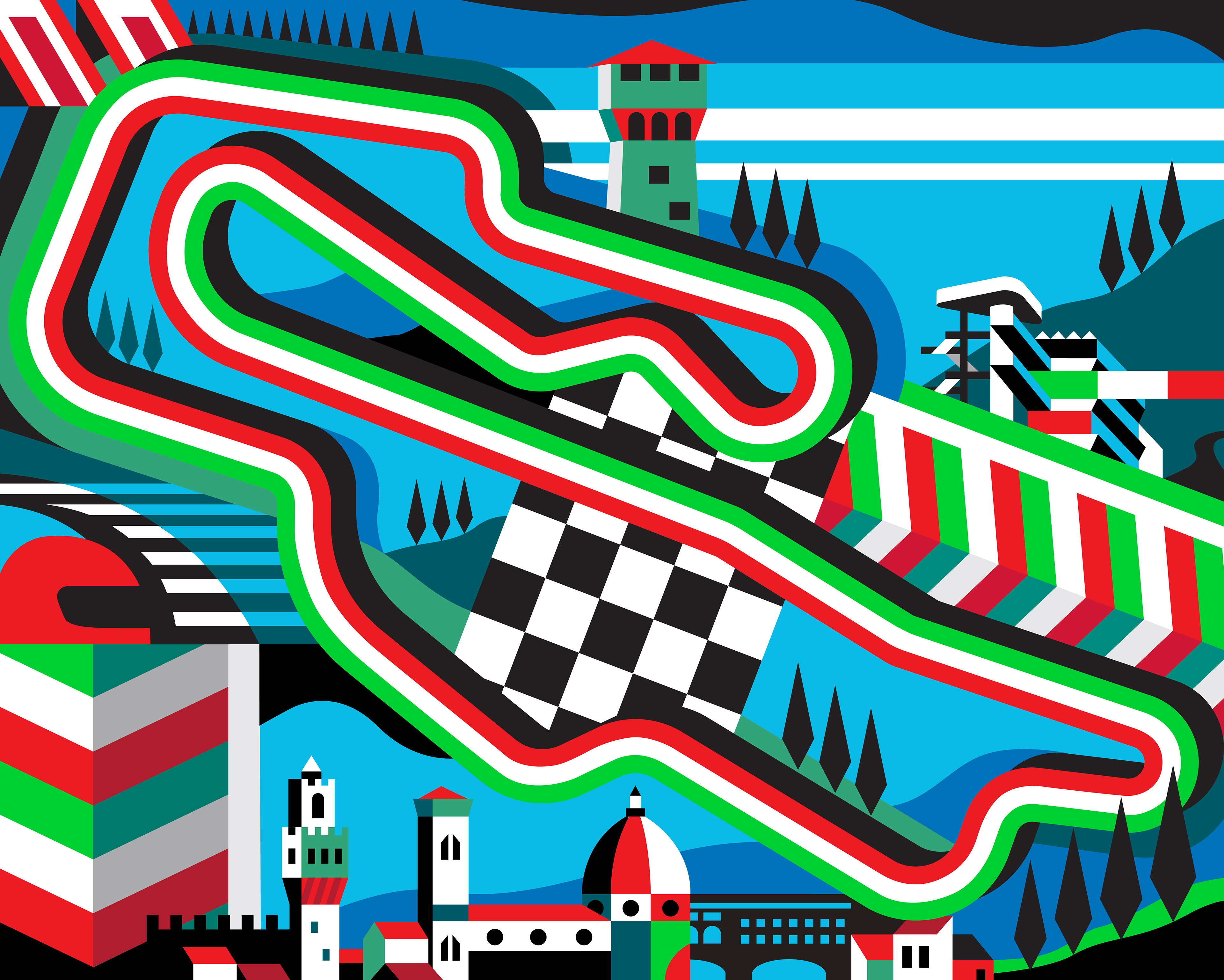 Allison Gray Design race track illustrations