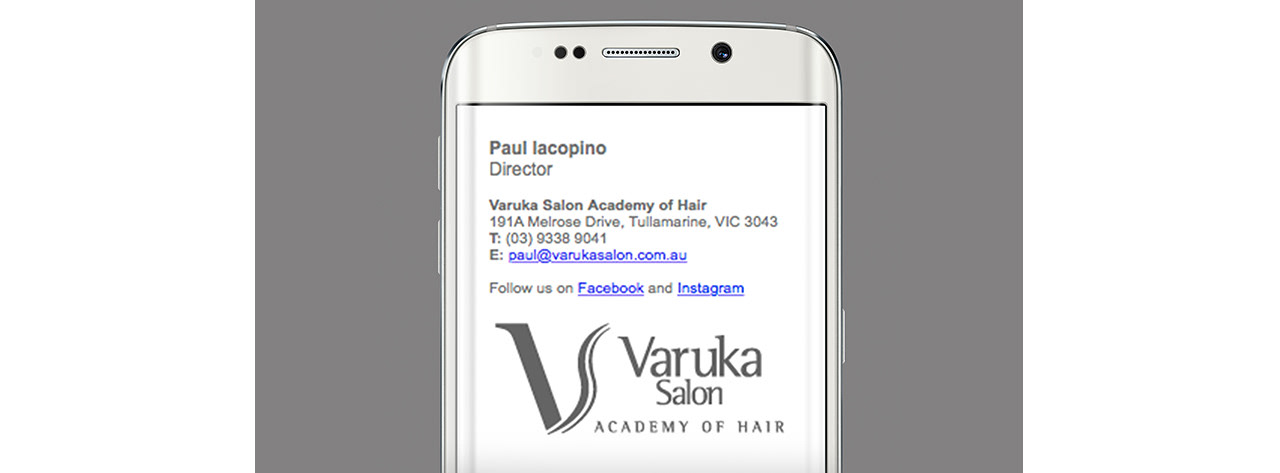 Varuka Salon email signature