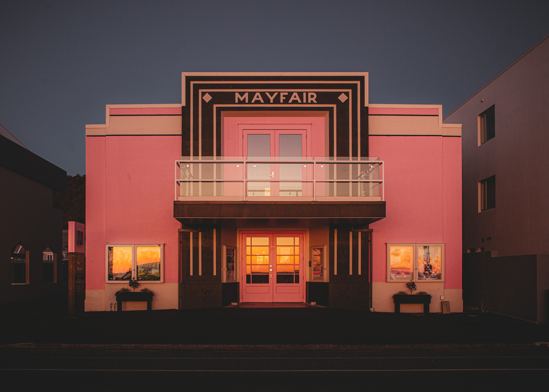 The Mayfair Theatre, early morning glow
