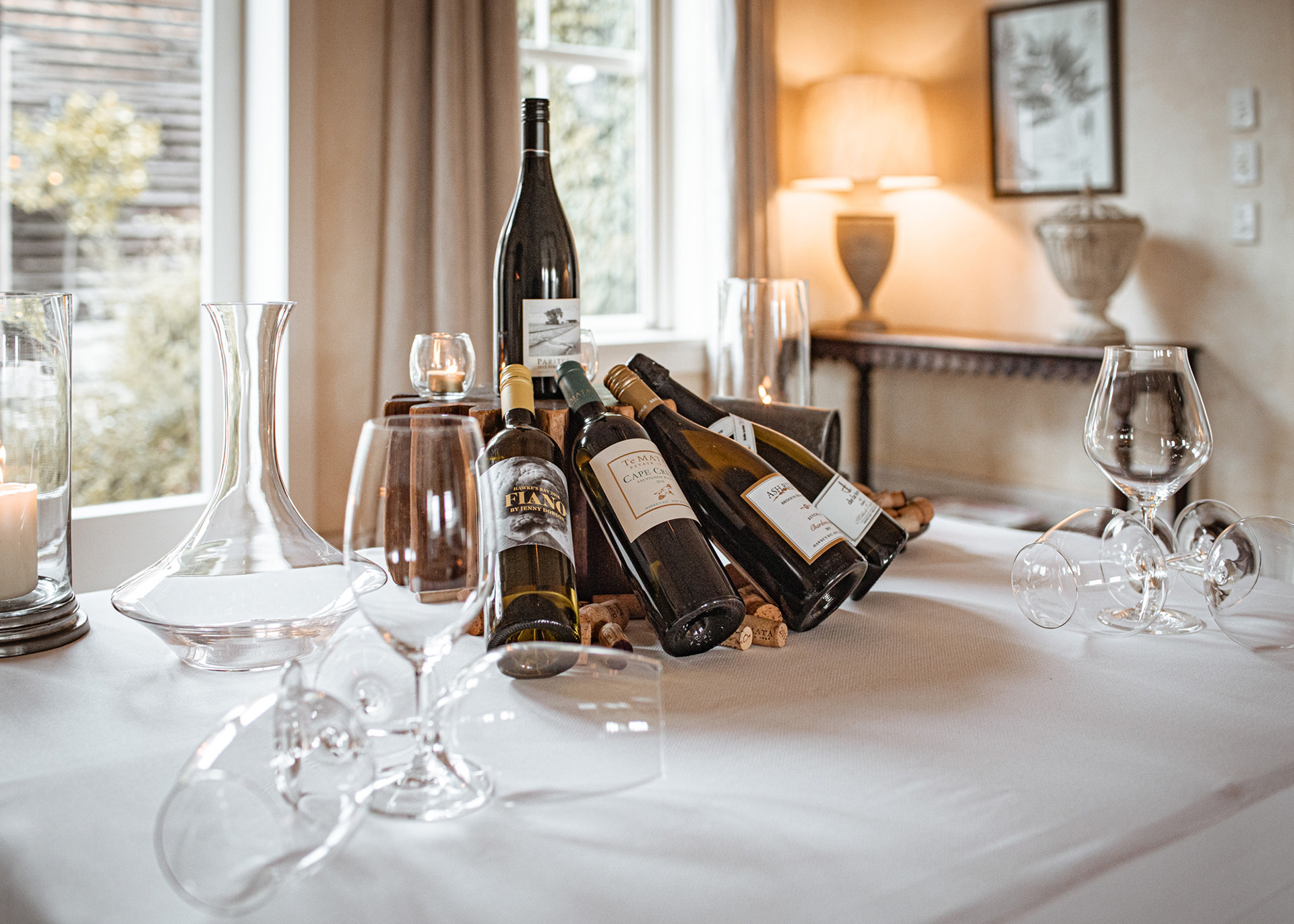 The wine selection laid out for the FAWC event