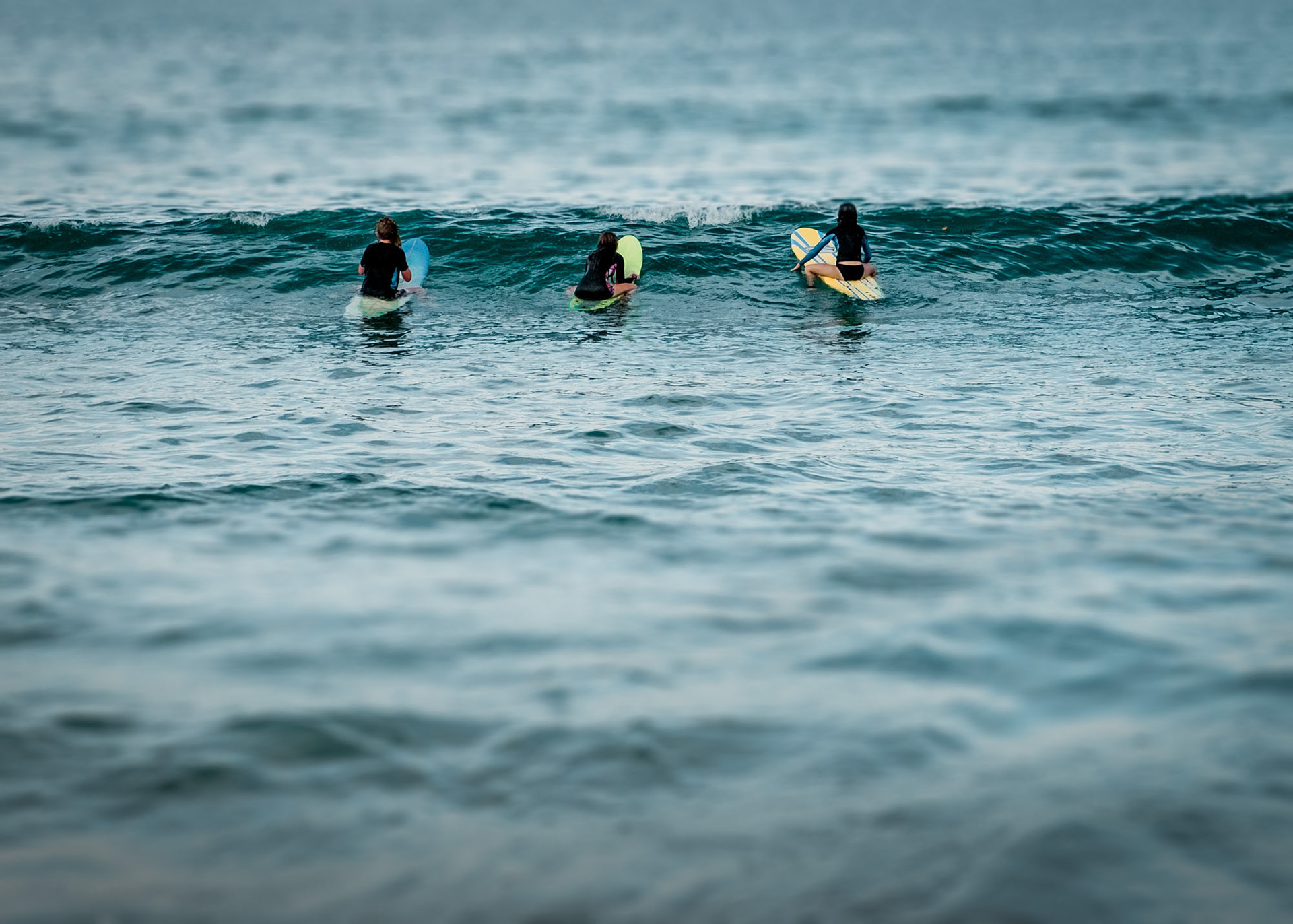 Kids surfing at Tairua, Coromandel