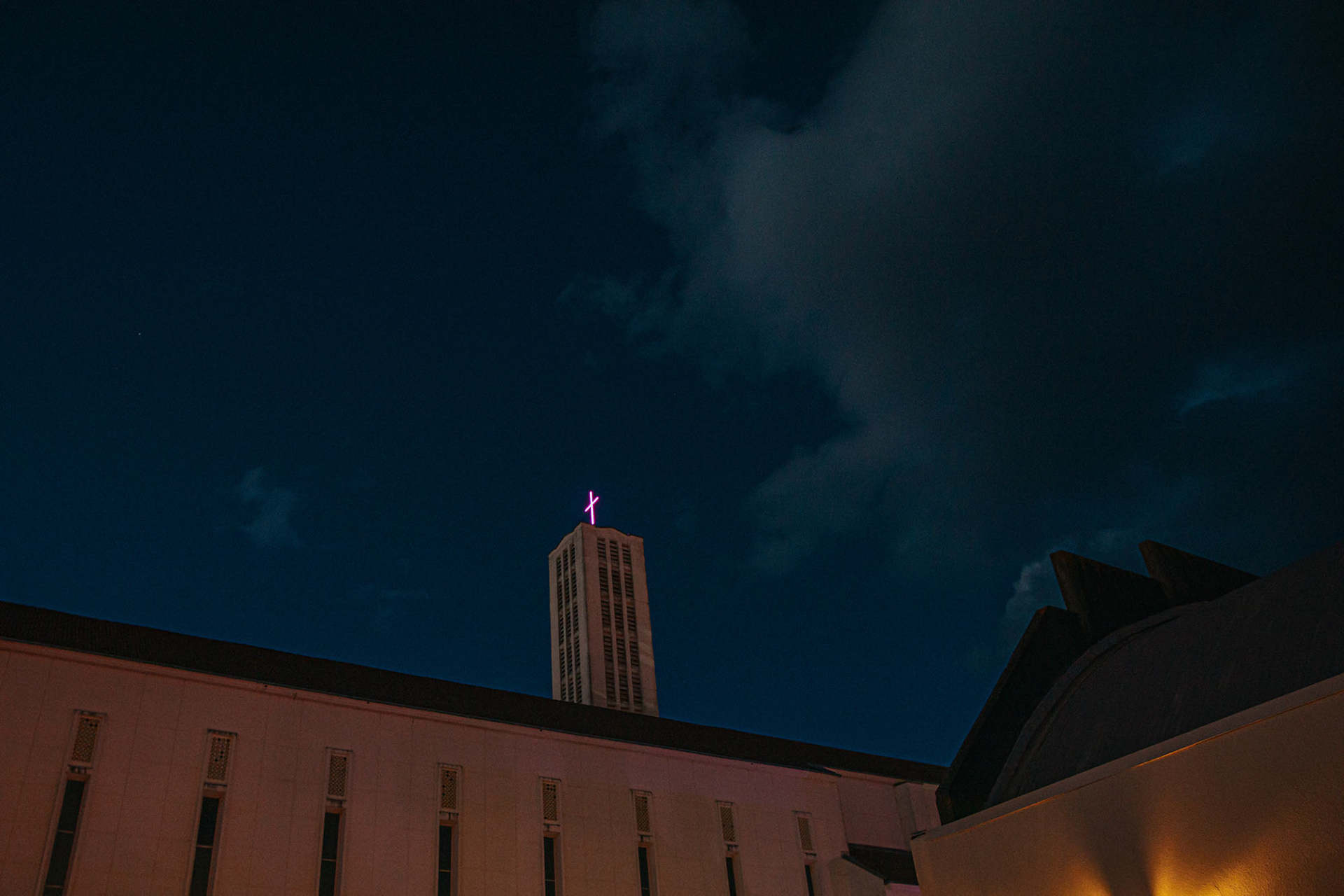 Night view of the Napier's Cathedral