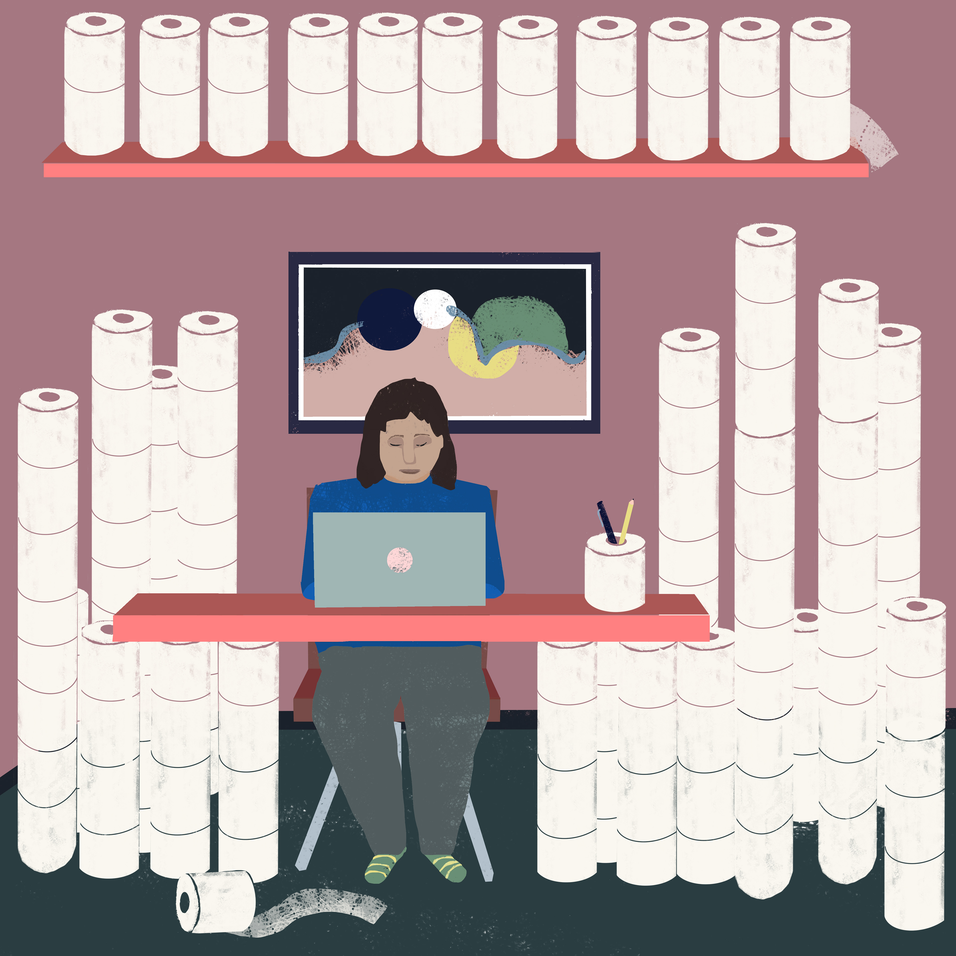 Stockpiling - Editorial Illustration 2020