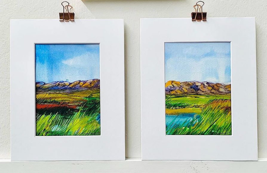 'California Hills' original watercolor