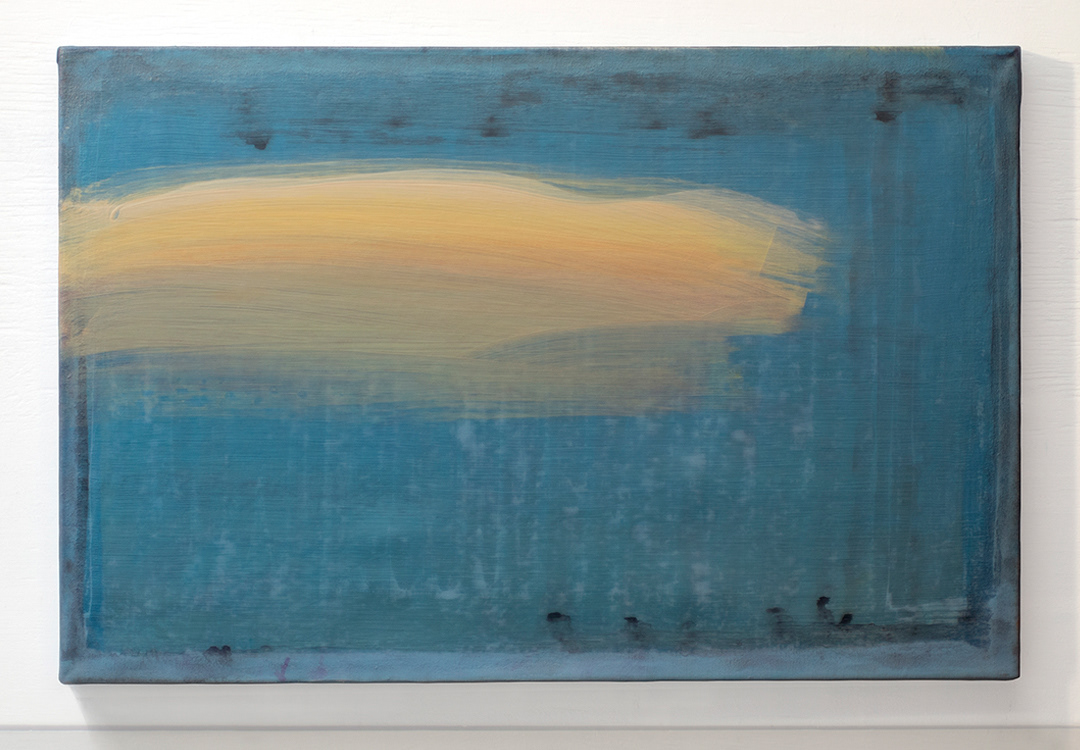 JohnBreakeyStdio; 2020 Yellow Green Cirrus Cloud painting; sold