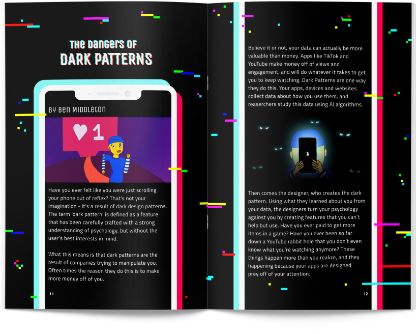 Dark Patterns Mini Zine Spread
