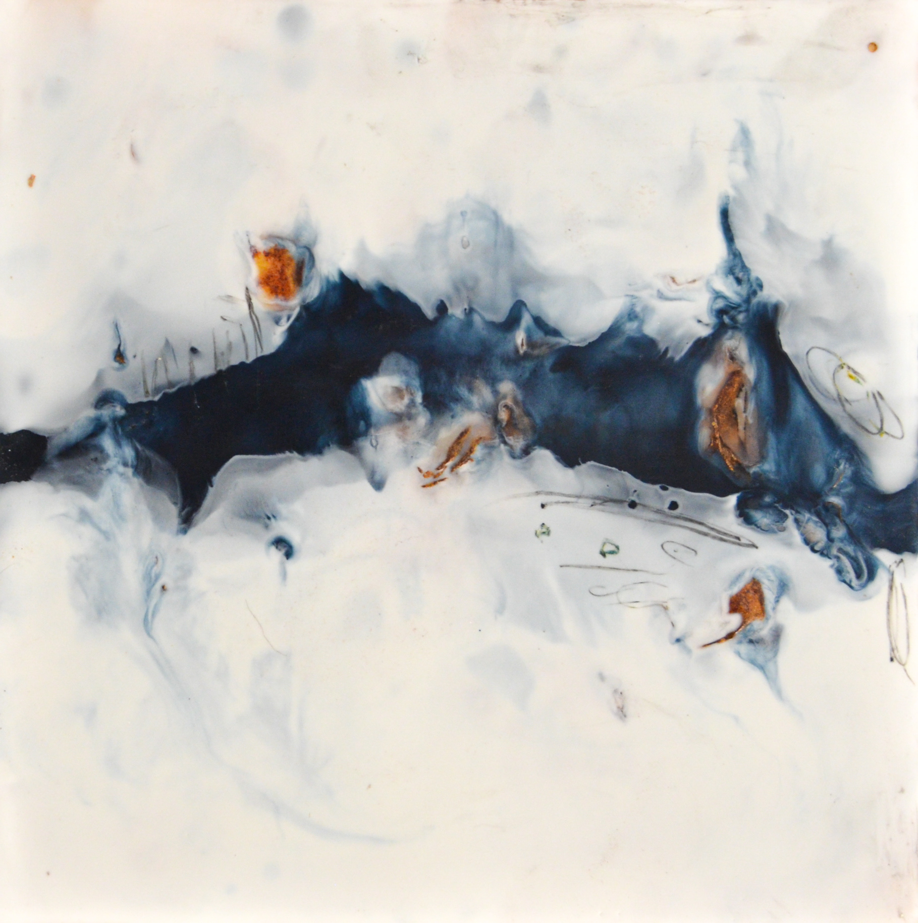 ' Indigo Ridge ' 8x8 in natural wood floater frame