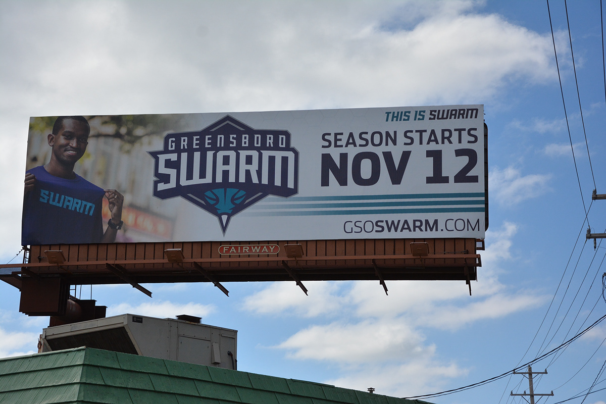 Chris Jelley  Portfolio Greensboro Swarm Opening Night Billboards