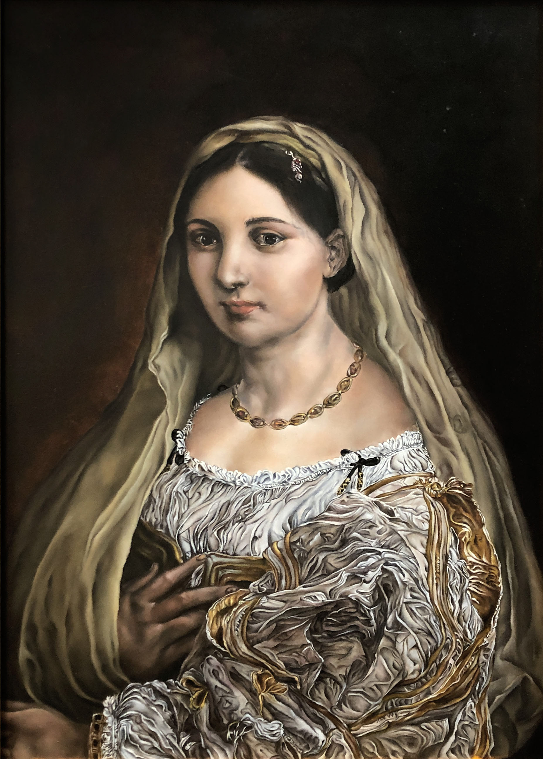 Silvia Prini, La Velata olio su tavola 50x70 cm