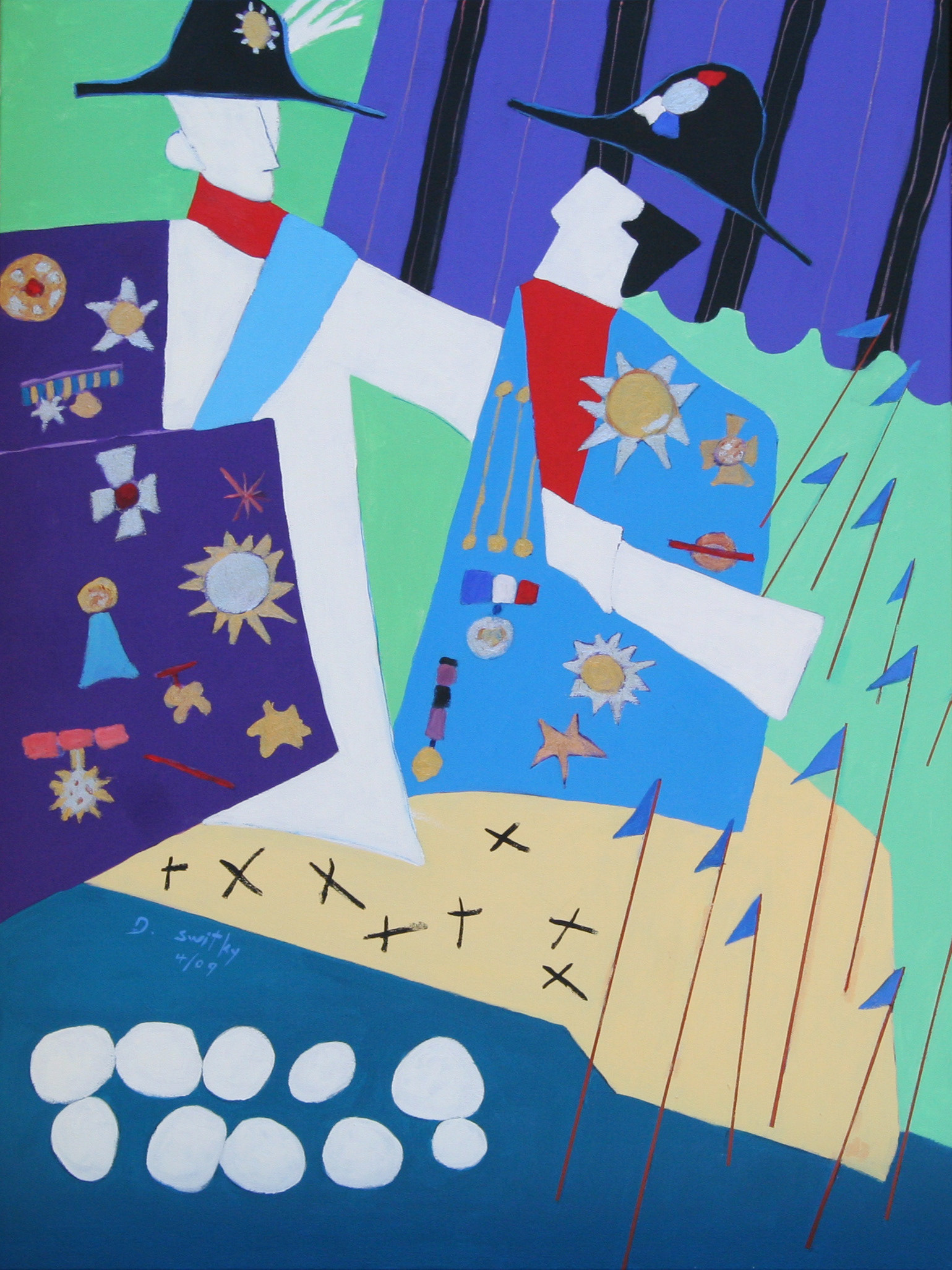 Napoleon and Tsar Alexander Meet | Acrylic on canvas | 40x30" | $1750