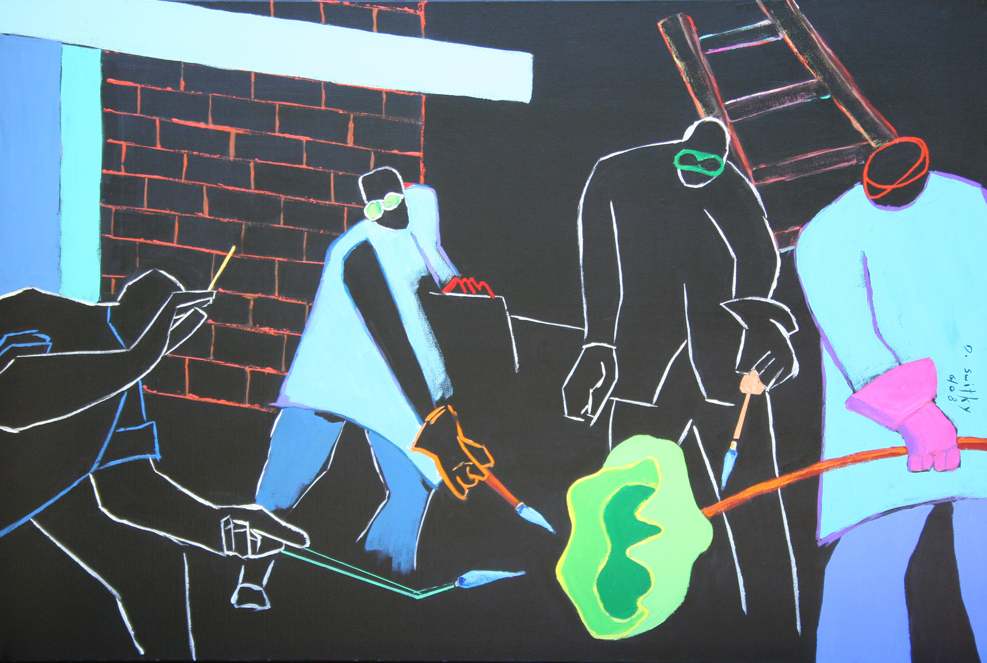 Glassblowers | Acrylic on canvas | 24x36" | SOLD