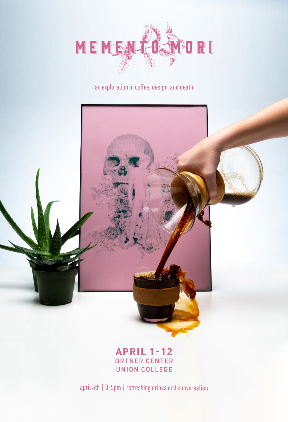 Announcement poster for my exhibit that I put up around campus as well as at local coffee shops
