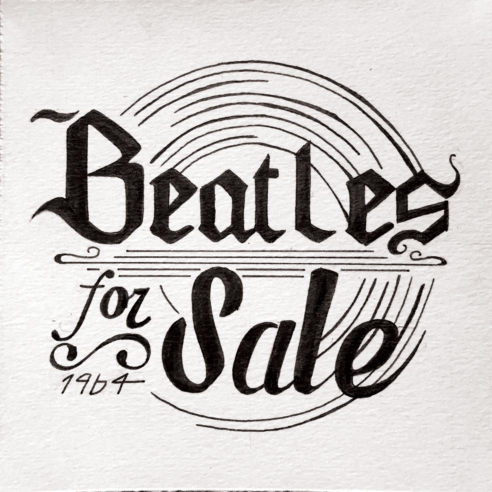 Beatles for Sale - 5"x5" - Ink on Paper