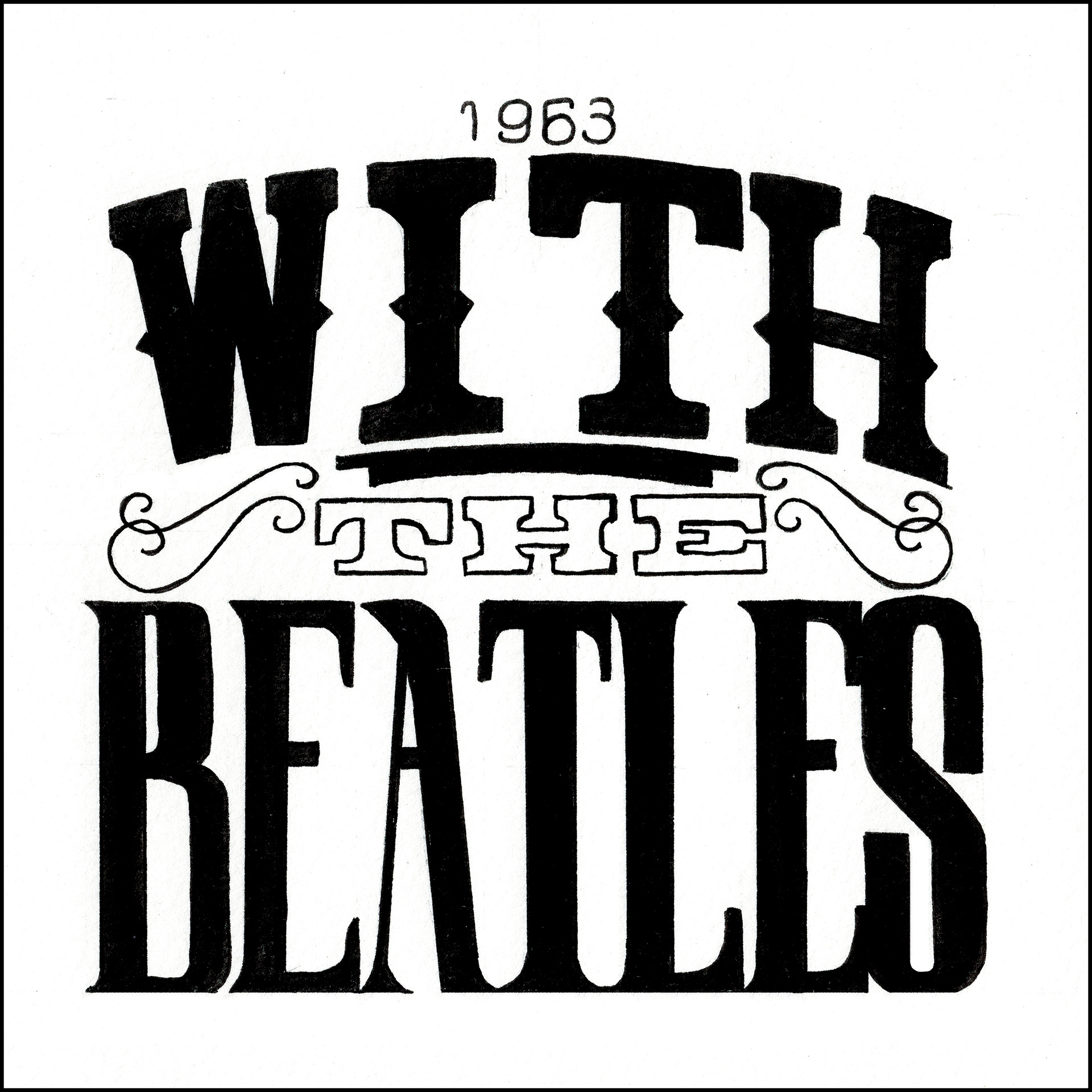 With the Beatles - 5"x5" - Ink on Paper