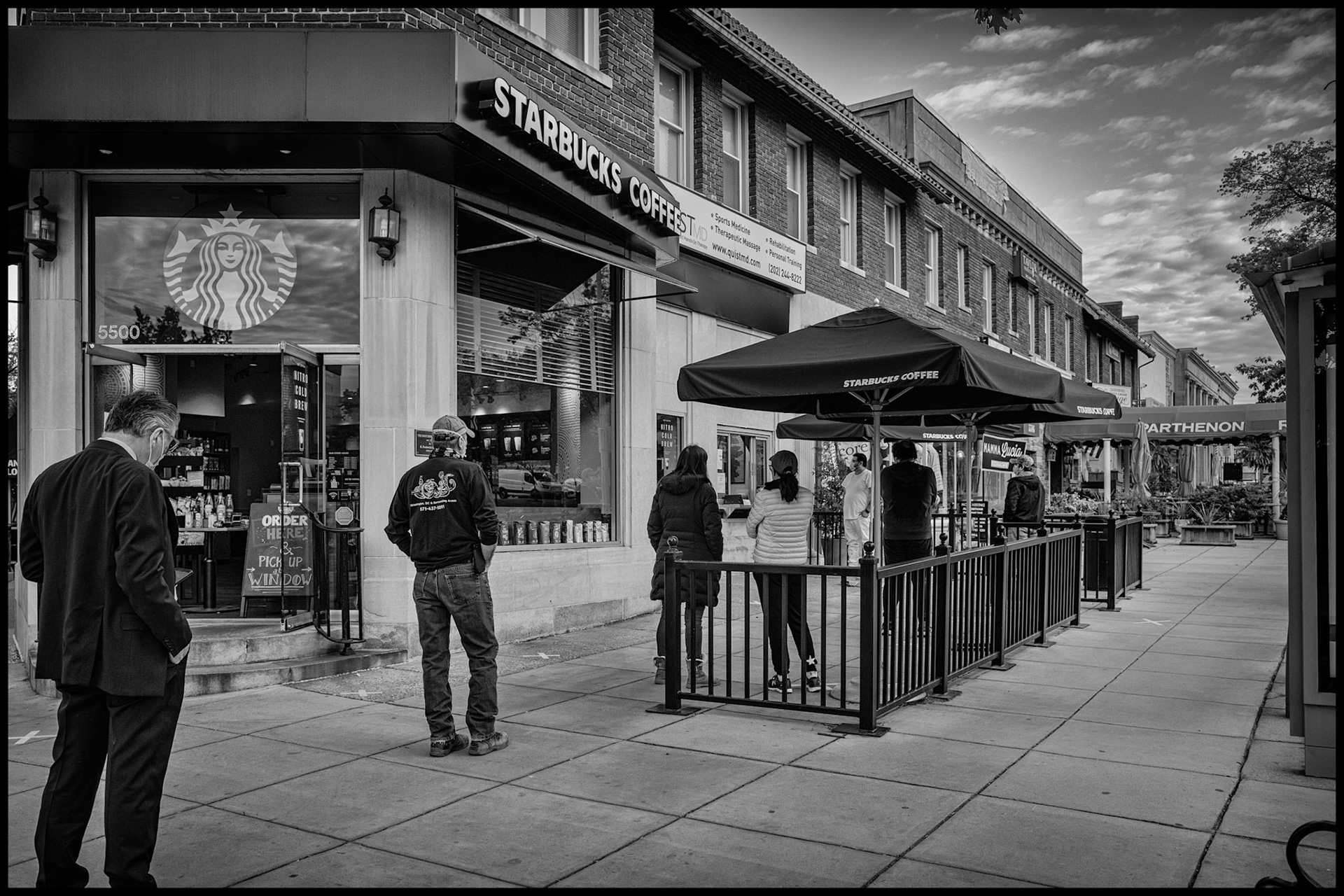 Standing in Line at Starbucks During Covid-19 Pandemic