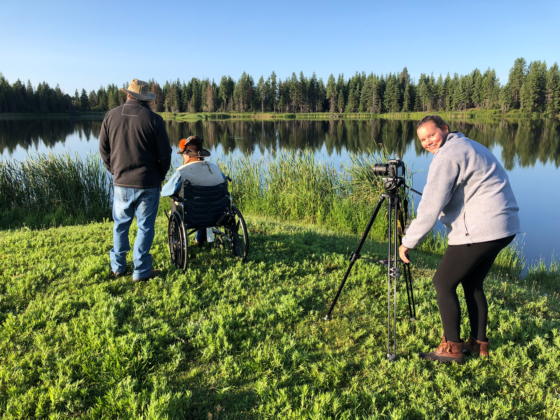 Jamie Worsley shoots at Deyo Reservoir in Weippe, Idaho.
