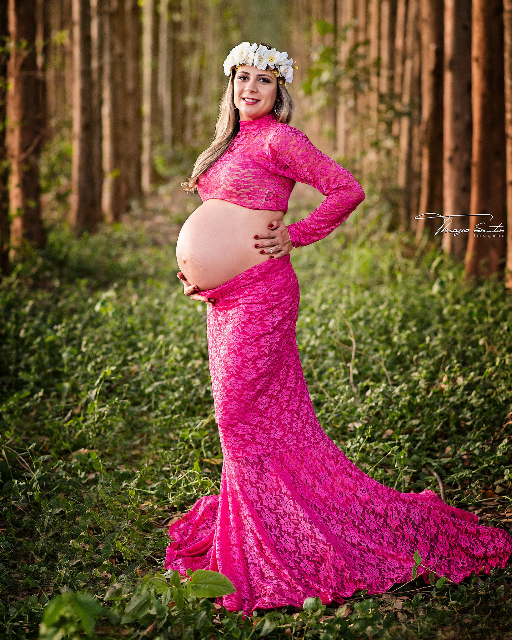 1 Vestido Rosa com Cropped