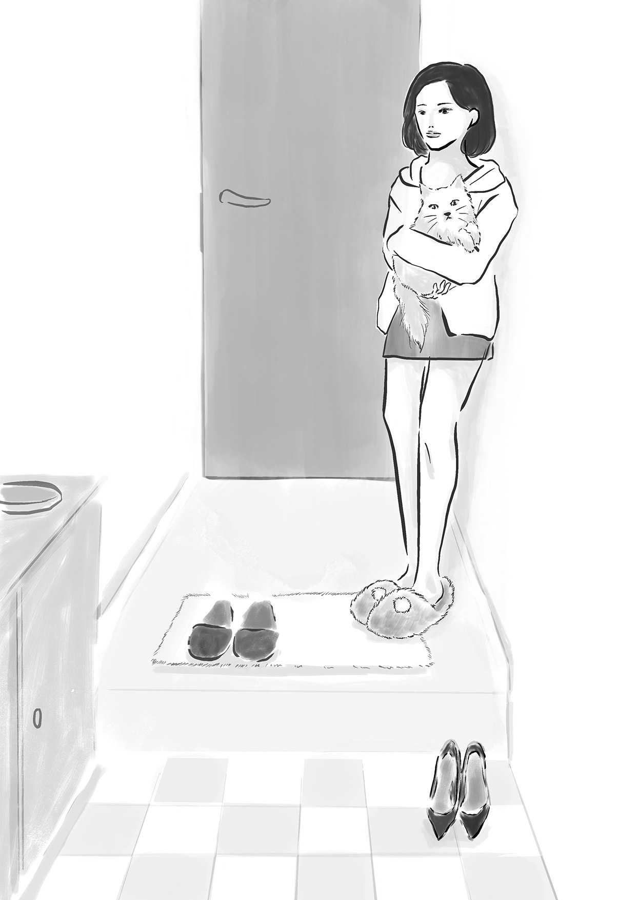 挿絵「藤島さんの来る日」